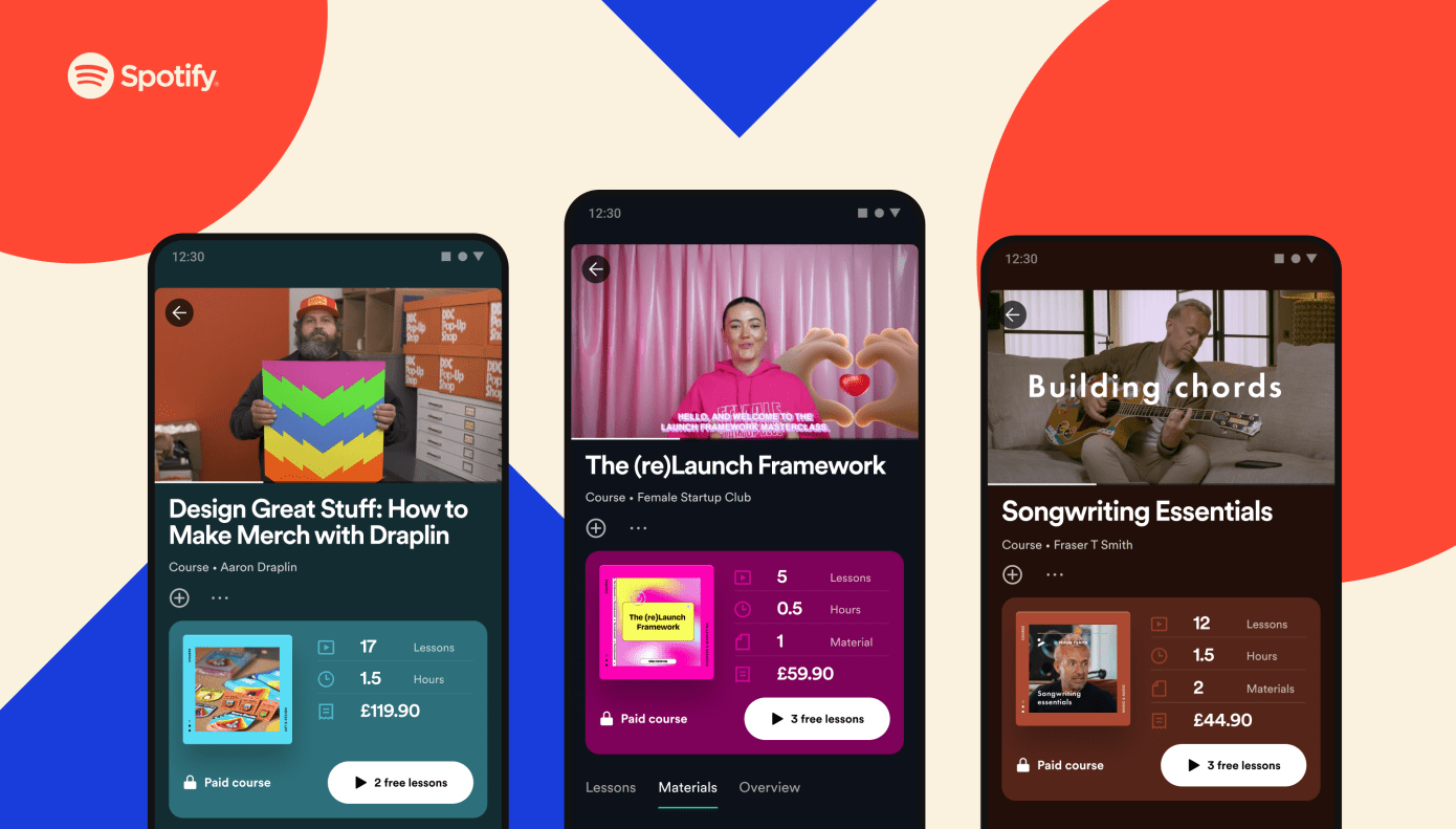 Spotify Courses under a license سبوتيفاي سبوتفاي التعليم الالكترون دورات تدريبية دورات تعليمية